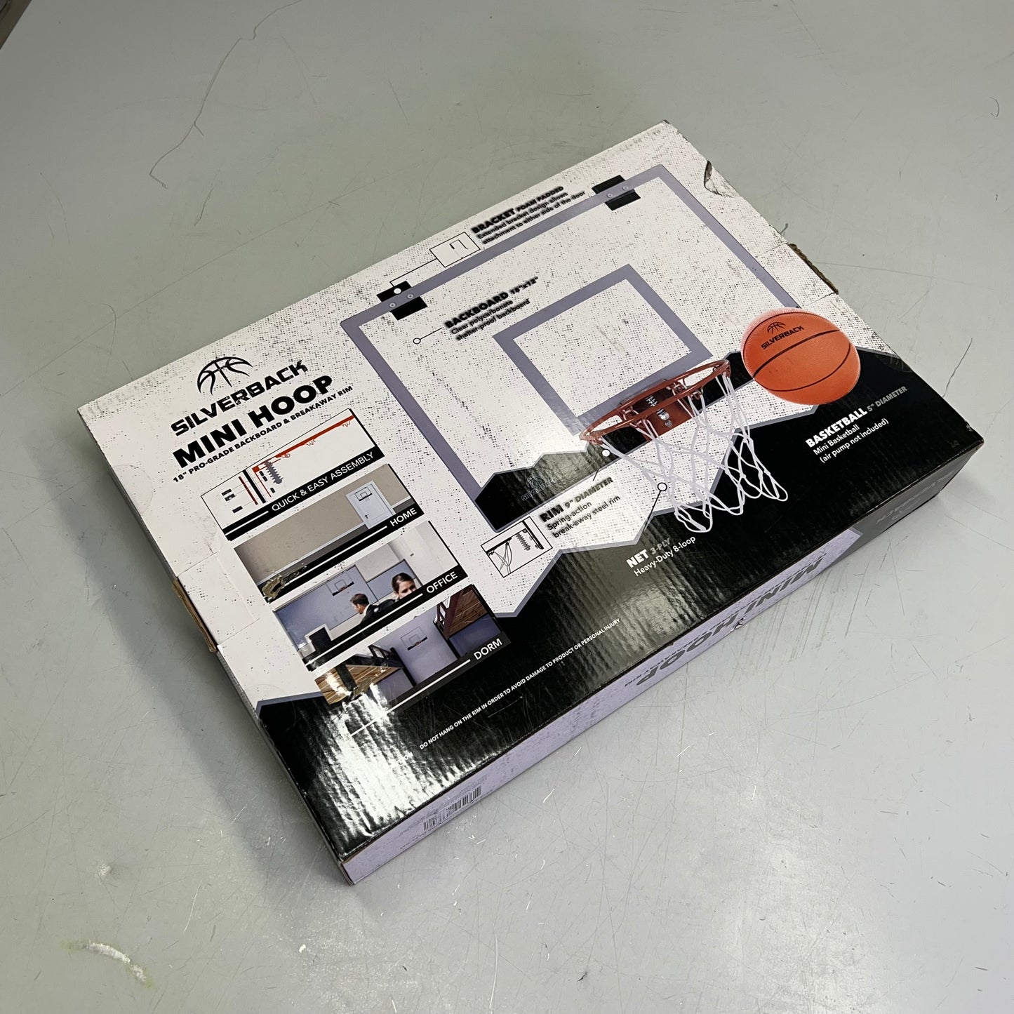 SILVERBACK 18" LED Mini Hoop Breakaway Rim Pro-Grade Backboard 18" G02280