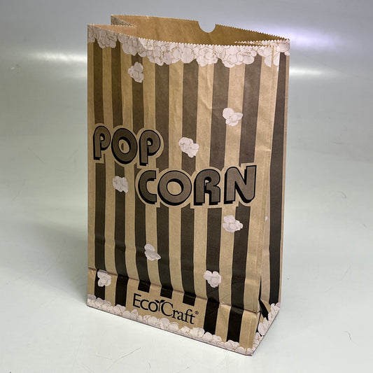 BAGCRAFT (250 PACK) Soy-Blend Eco Wax Pop Corn Bags 170oz Brown 300614