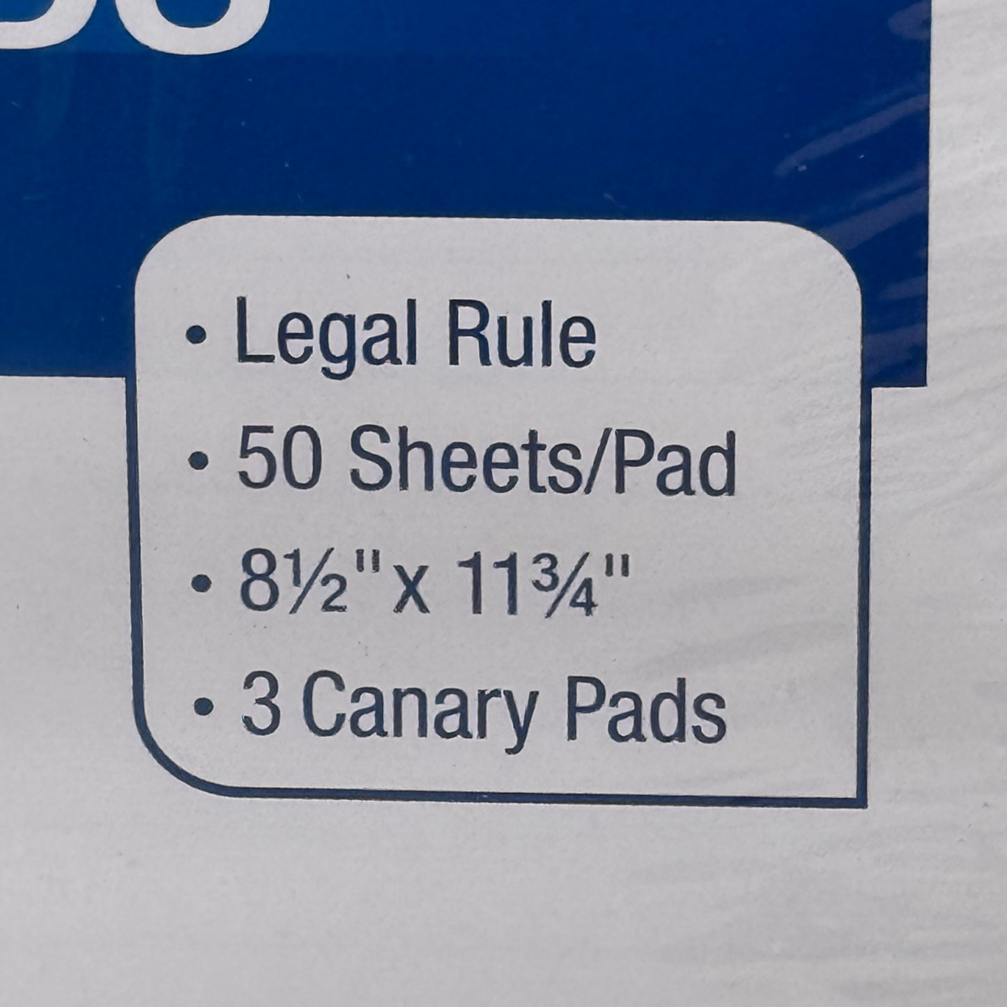 TOPS (3 PACK)Legal Writing Pads Canary Paper Legal Rule 50 Sheets 8-1/2"x11-3/4"