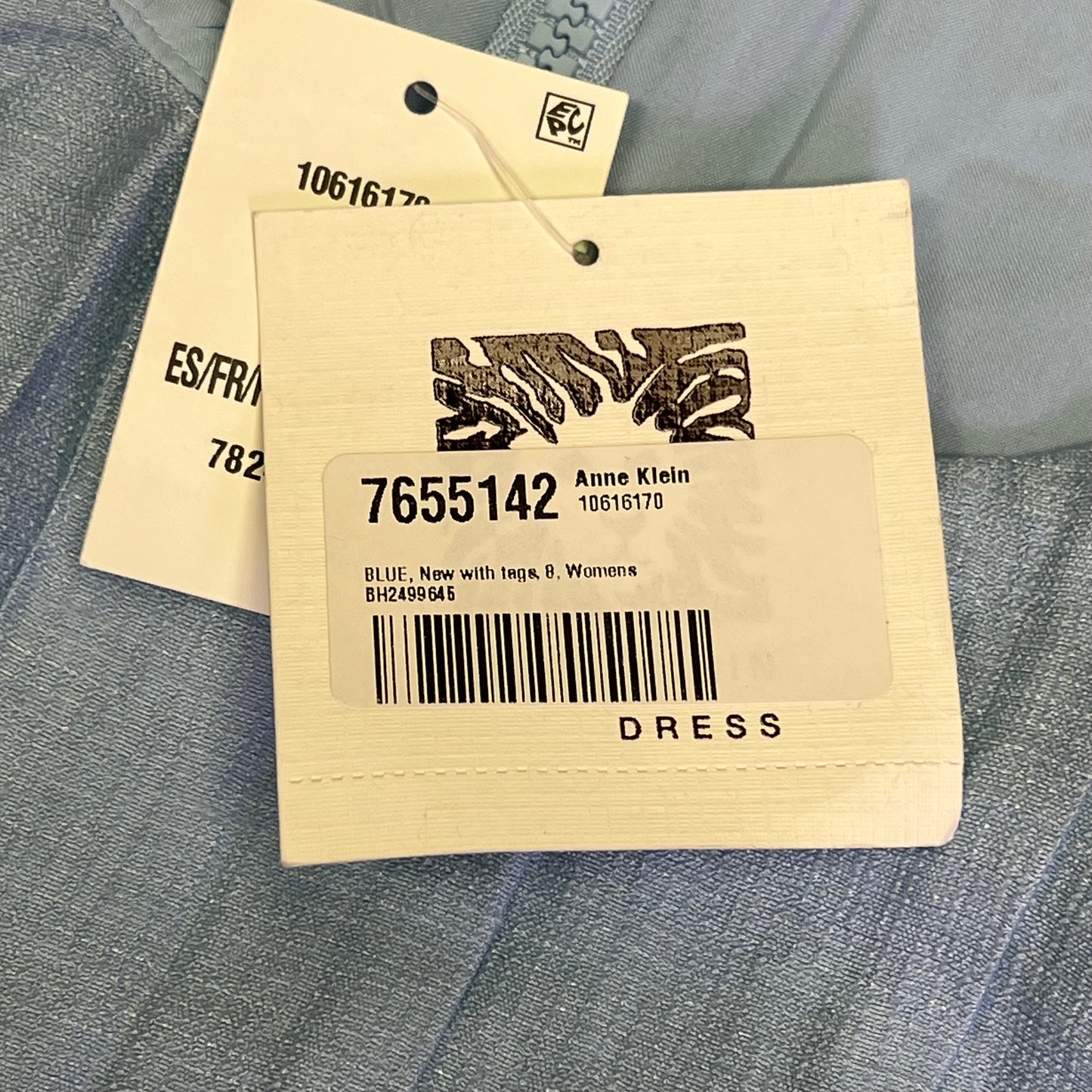 ANNE KLIEN Knee Length Lined Summer Dressed Womens Sz 8 Bright Water Blue (Used)