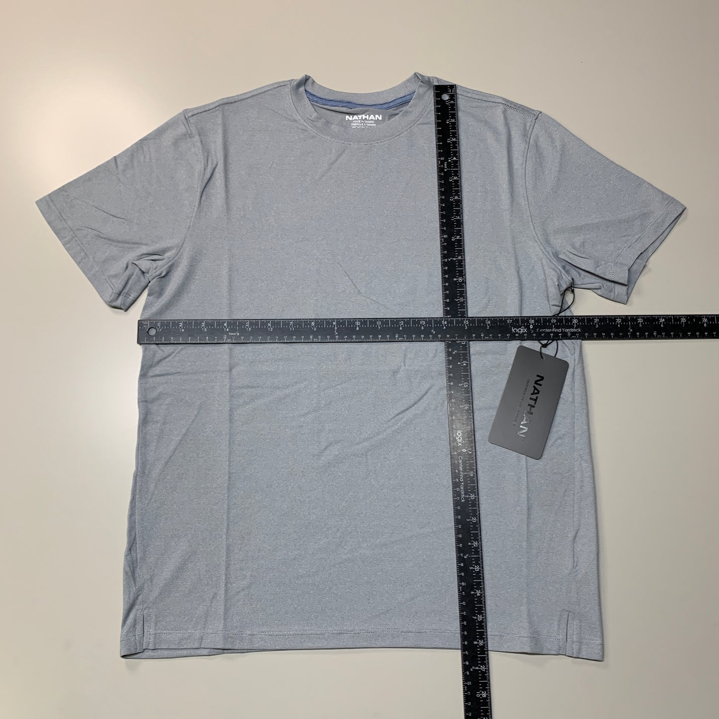 NATHAN Dash Tee Short Sleeve Shirt Monument Grey Stripe SZ M NS50920-80130-M