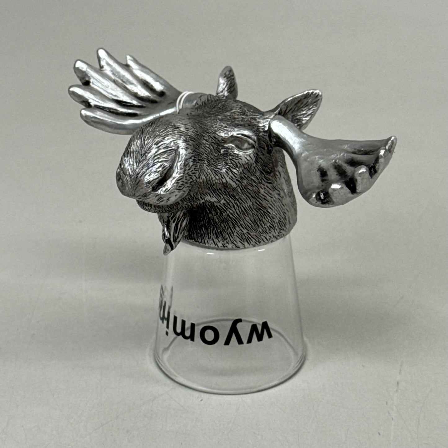 SHOSHONE (6 Pack) Moose Shot Glasses Wyoming Inscription Grey WK-SHT001