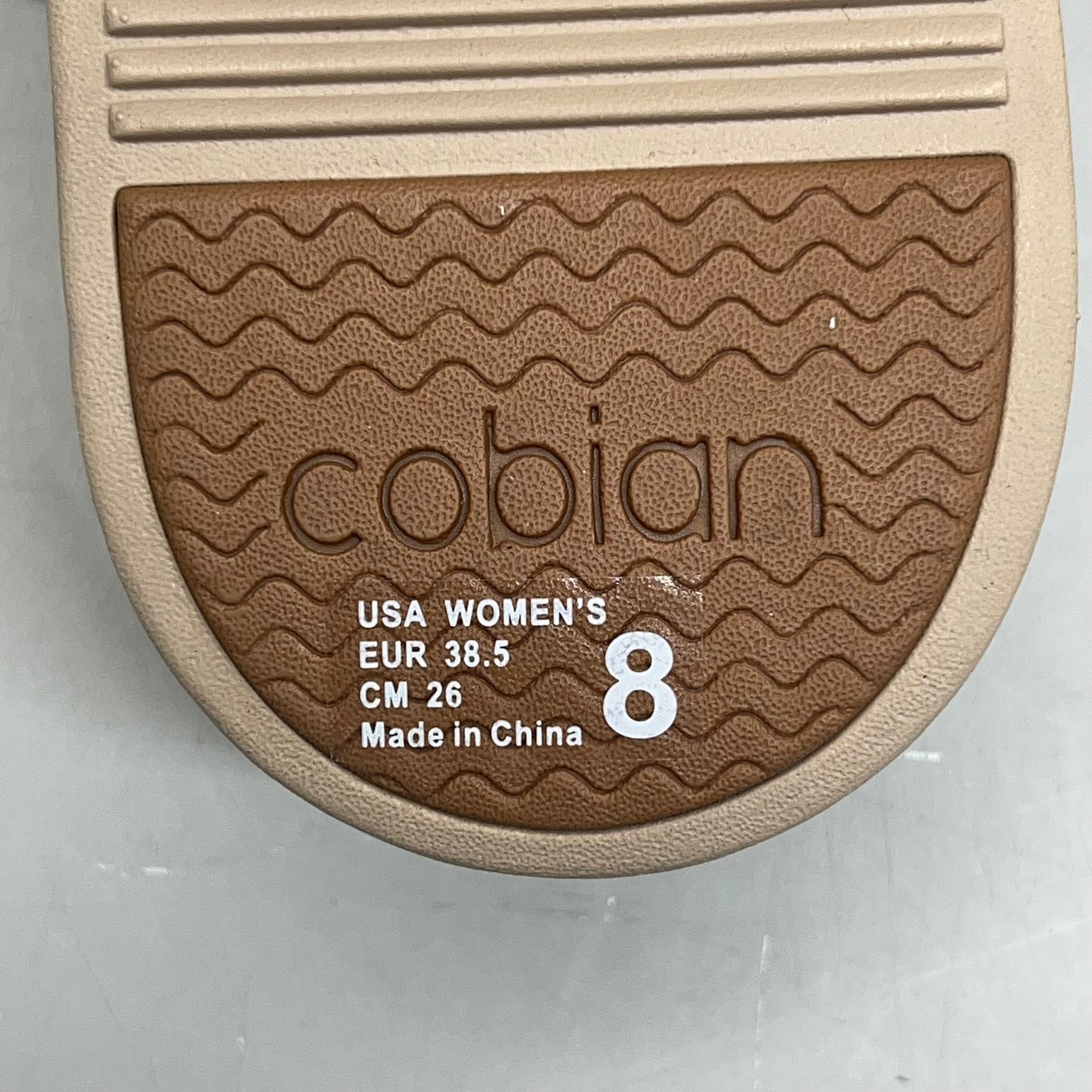 COBIAN Tolula Slide Enhanced Cushion Suede Strap Women's Sz 8 Tan TOL24-230-08