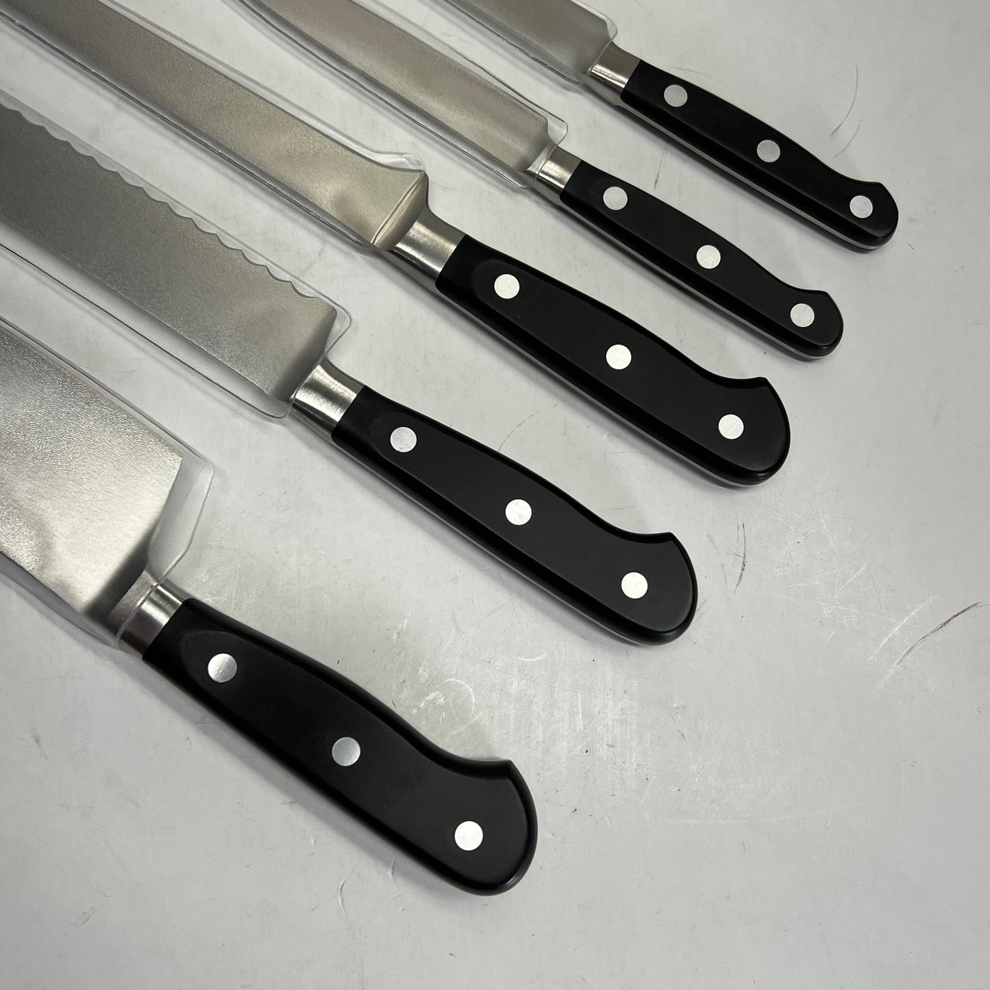 MERCER CULINARY Renaissance Knife Block Set W/ Glass Block 6 Pieces Black M23500