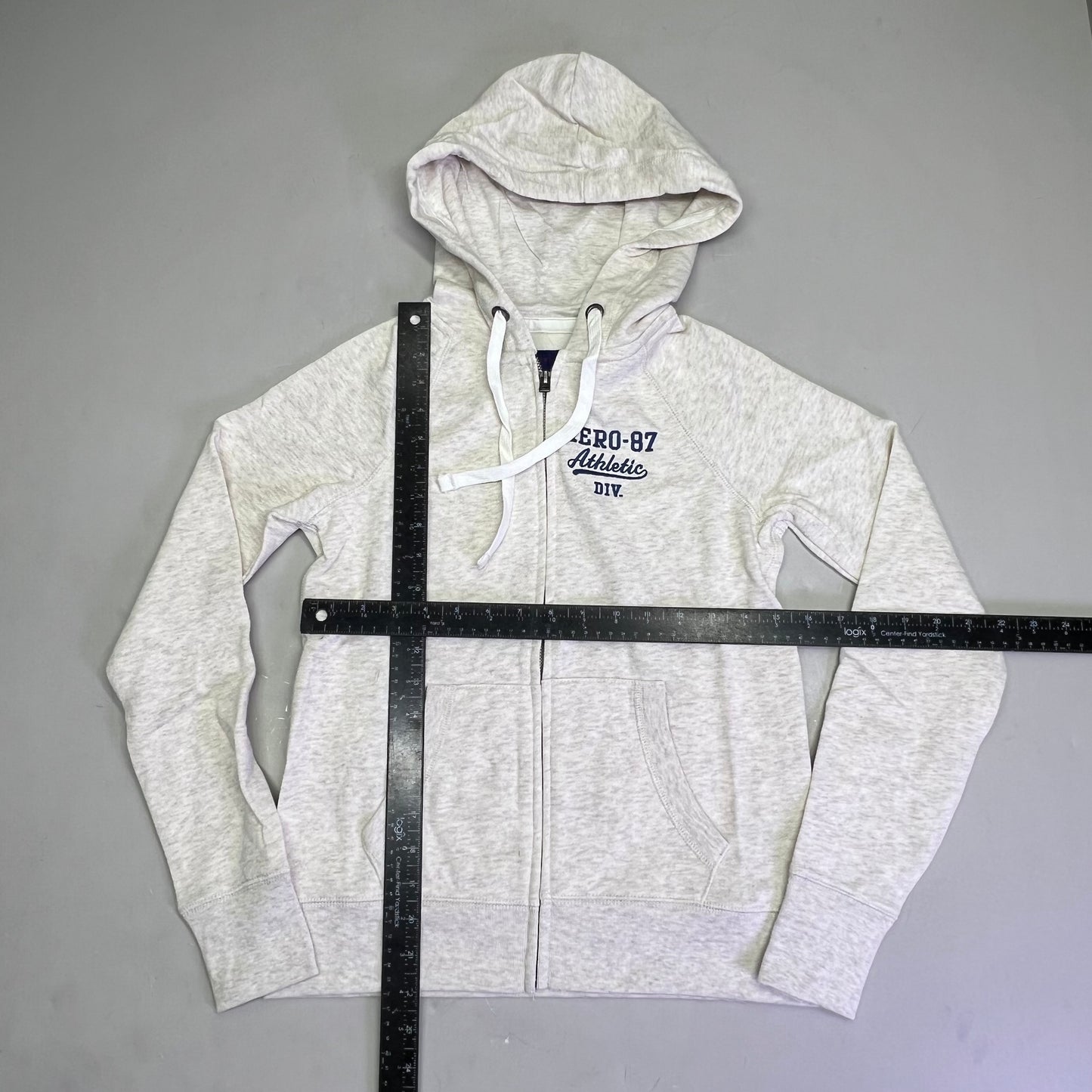 AEROPOSTLE Aero-87 Athletic Full Zip Fleece Hoodie Women's Sz XS Crème