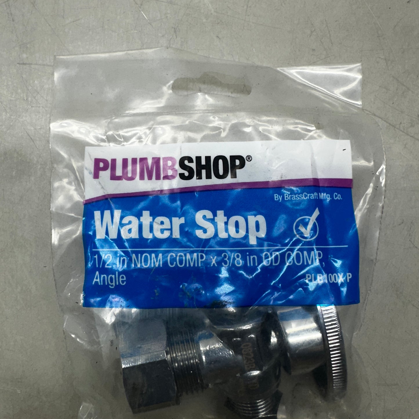 PLUMBSHOP Water Stop 1/2 in. Nom Comp x 3/8 in. OD Comp PLB100X P