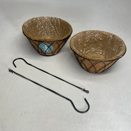 AUSTRAM (2 PACK) Lotus Progrow Planter Hanging Pots 12"x6" Brown/Black