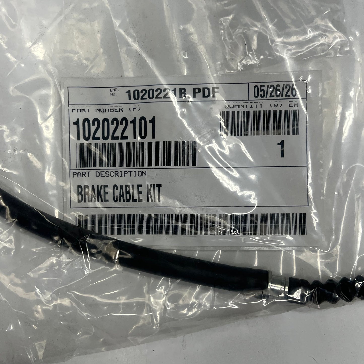Genuine OEM Parts Brake Cable Kit Fits Club Car Black/Silver 102022101