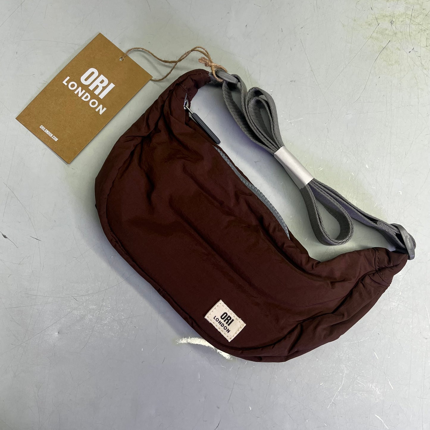 ORI LONDON Farringdon Bag Made From Taslon One Size 6"x11"x3.5" Chocolate