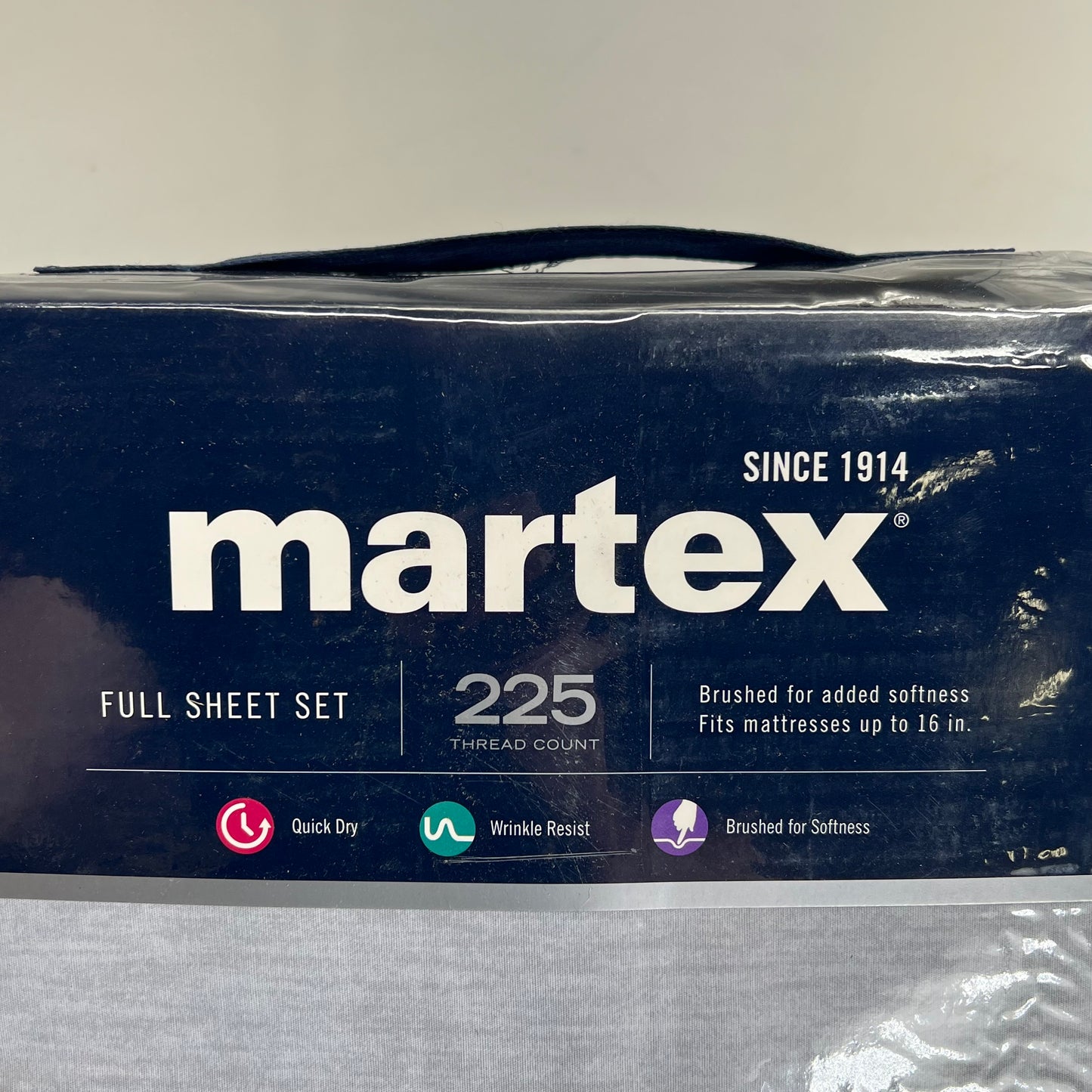 MARTEX 225 Thread Count Soft Wrinkle Resistant Sheets Set Full Light Grey