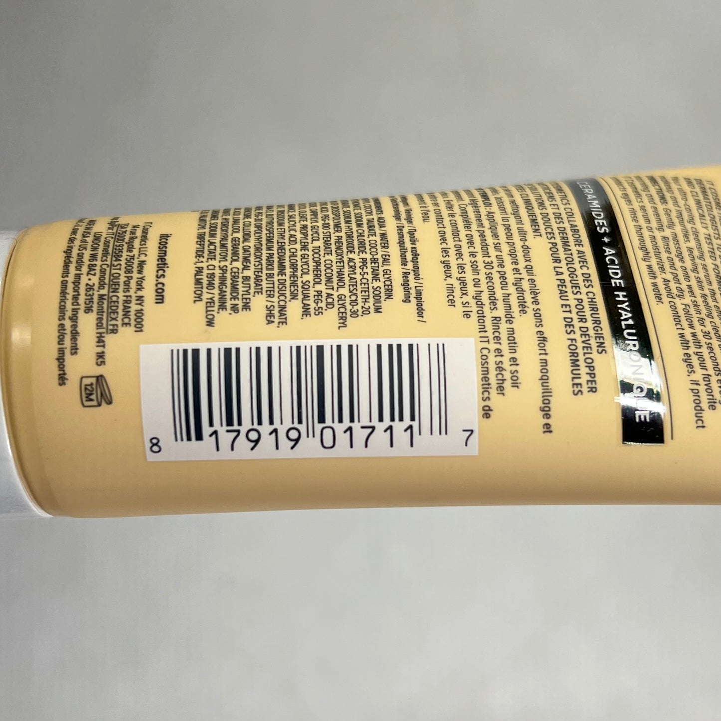 IT COSMETICS (3 PACK) Confidence in a Cleanser Ceramides + Hyaluronic 1.7 fl oz