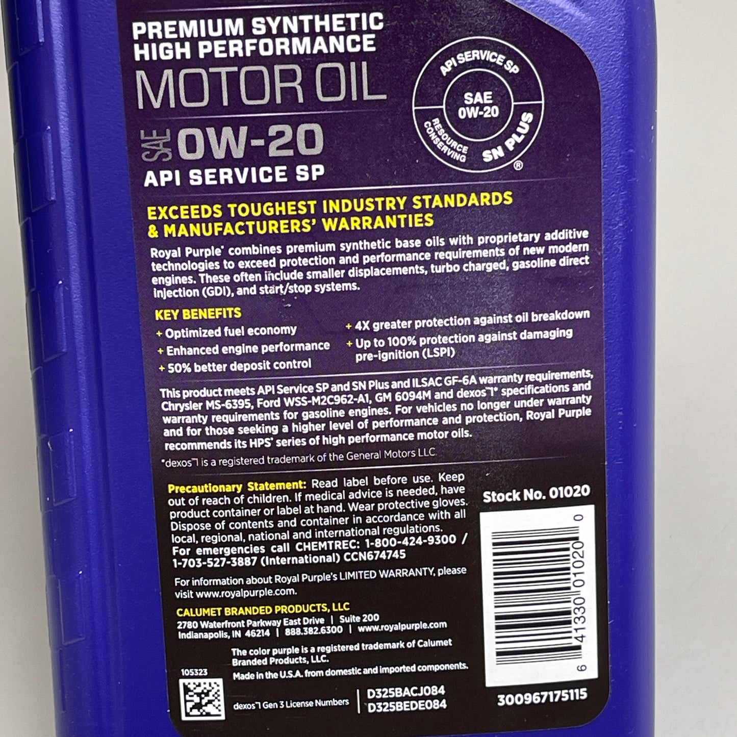 ROYAL PURPLE 6PK! Synthetic Oil SAE 0W-20 1 QT (New)