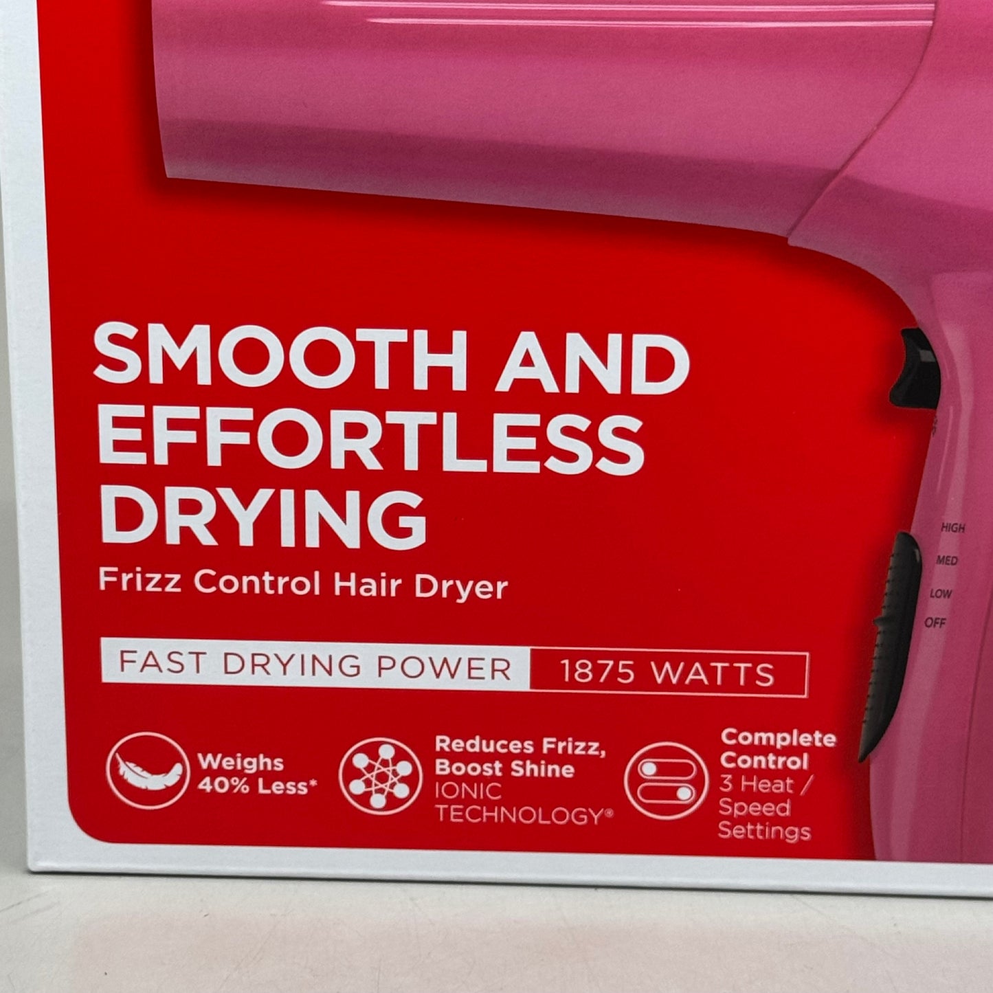 REVLON Smooth and Effortless 1875W Ionic Hair Dryer Berry RV474