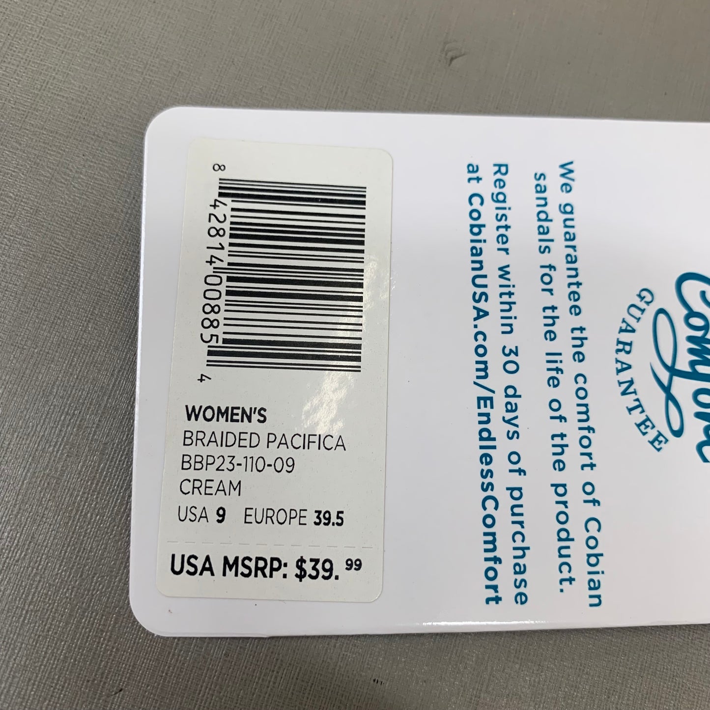 COBIAN Braided Pacifica Sandals Women's SZ 9, EU 39.5 Cream BBP23-110-9