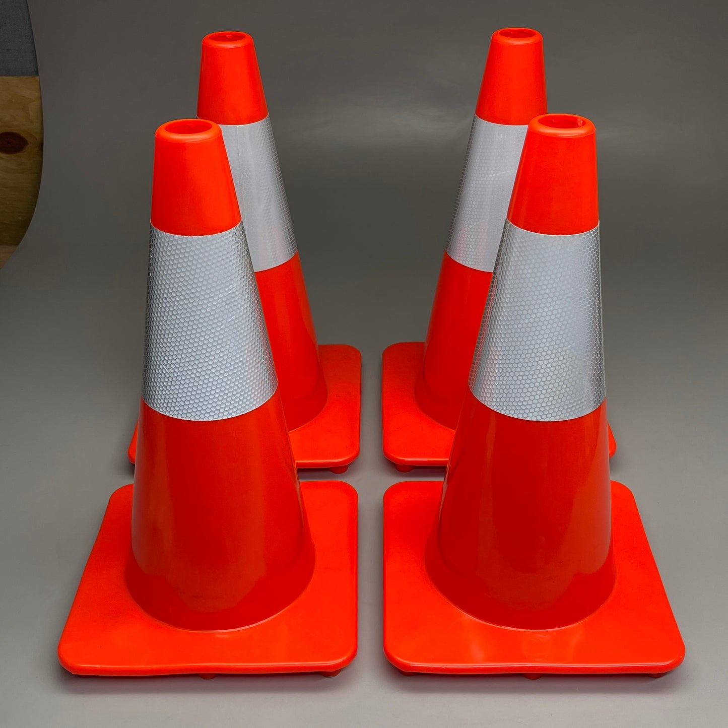 IMPERIAL SUPPLIES (4 PACK) 18” Traffic Cones w/ Reflective Stripe Orange