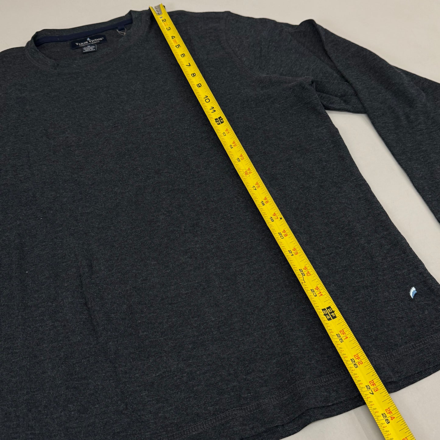 TAYLOR VINTAGE Airotec Long Sleeve Crewneck Weatherproof Shirt Men's M Charcoal Heather 9561P6145-CHR