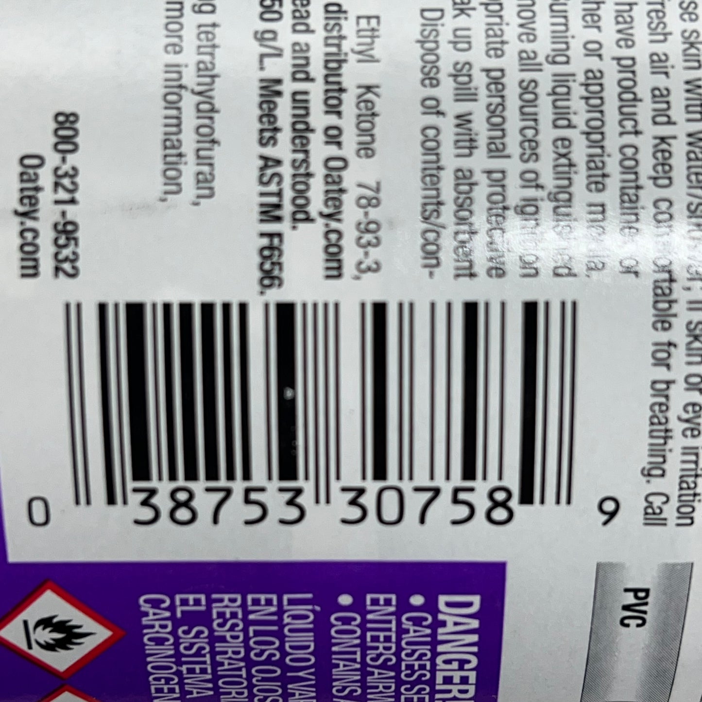 OATEY Aggressive Purple Primer CPVC & PVC Purple Tint 32 fl oz 30758