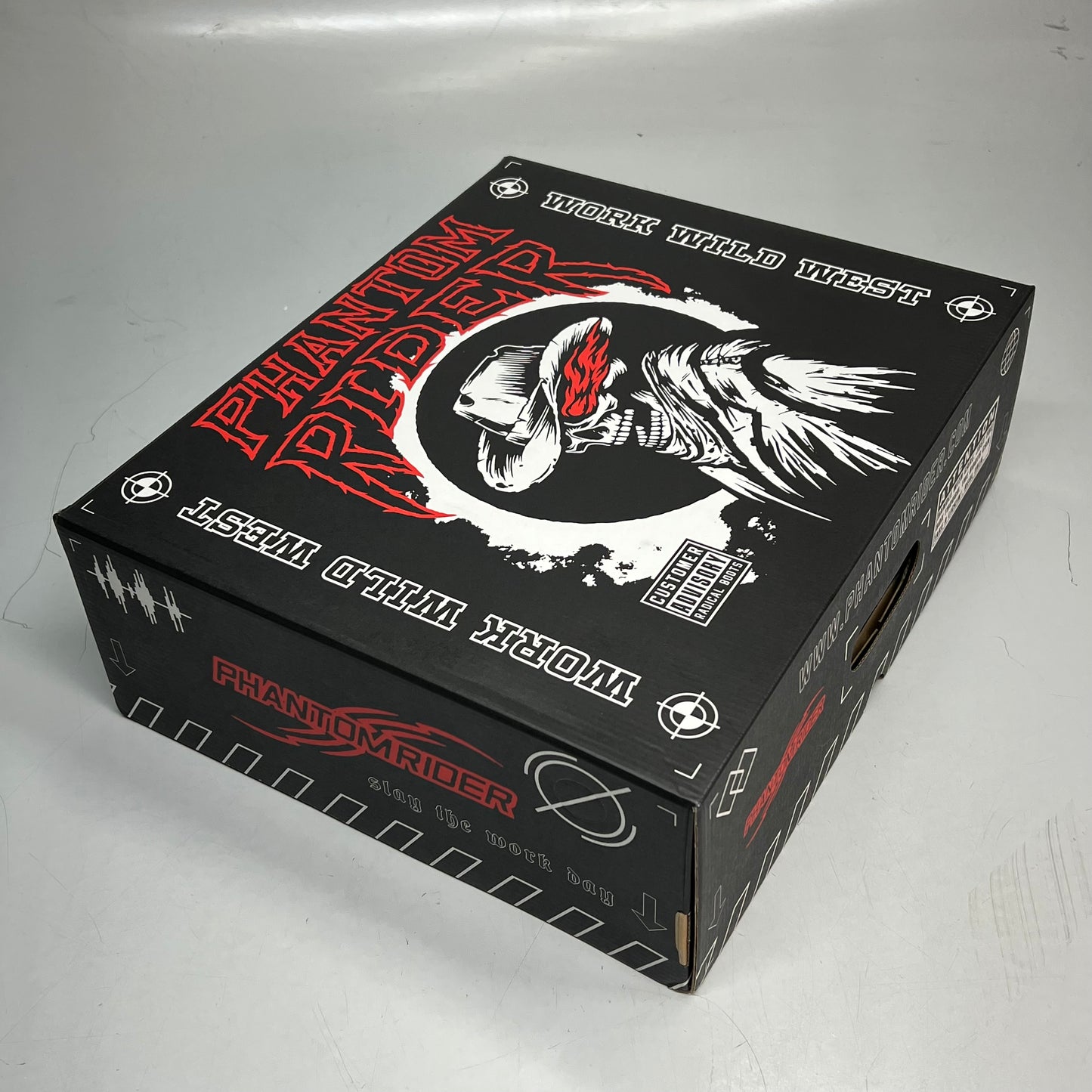 WORK WILD WEST Phantom Rider Henley Comp Toe AG8 Footbed Men's Sz 10 Red DH5358