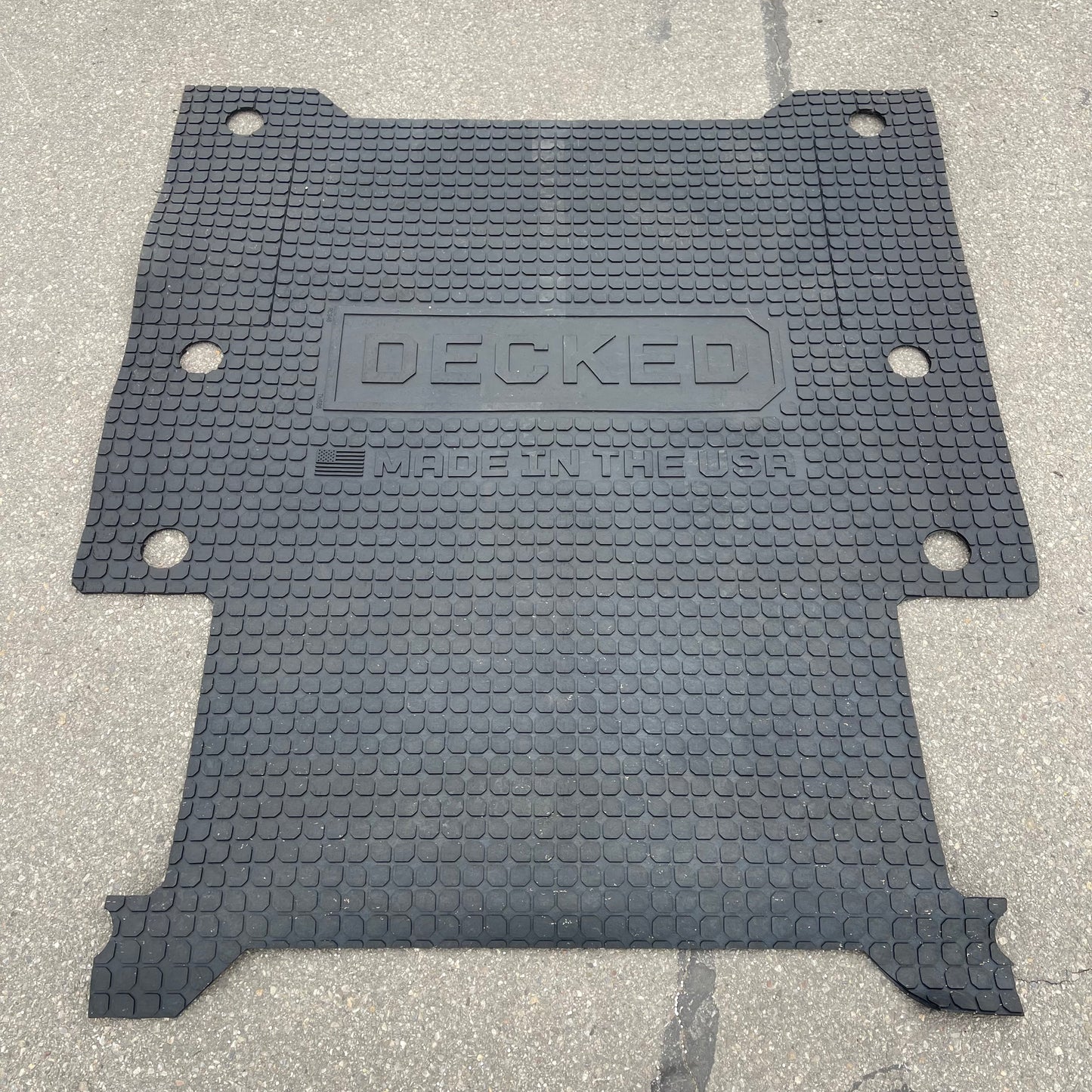 DECKED Rubber Floor Battle Mat 74”x64” Black A0075-BMXL-BLK