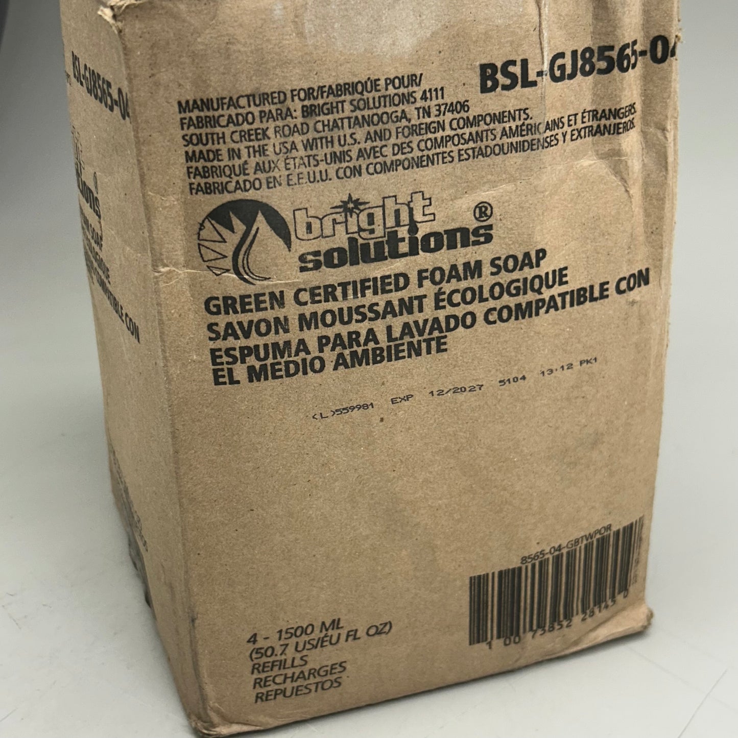 BRIGHT SOLUTIONS (3 Pack) Green Certified Foam Soap 1500ml Clear BSL-GJ8565-04 (New Other- Slightly Distressed Packaging)