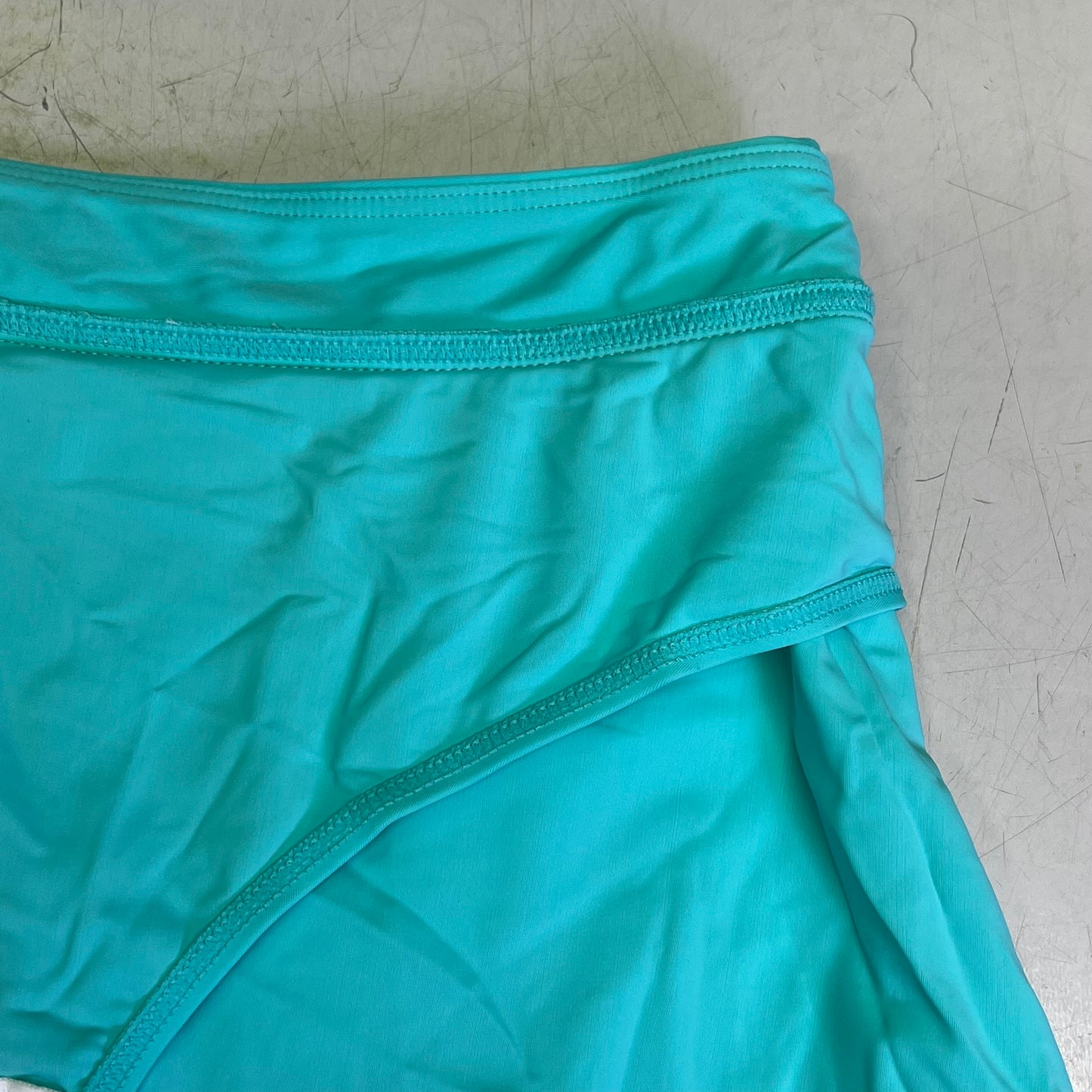 CHARMO High Waisted Swim Bottom Skirt W/ Built-in Briefs Women's Sz M Aqua Blue