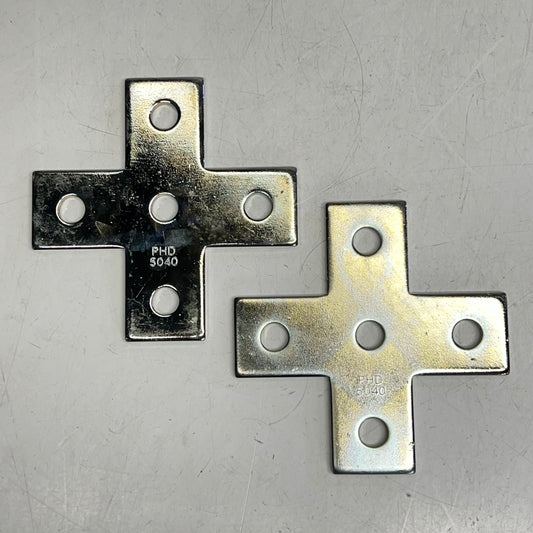 PHD MANUFACTURING (2 PACK) 5-hole Cross Plate 9/16″ 13/16″ 1-7/8” Silver 5040