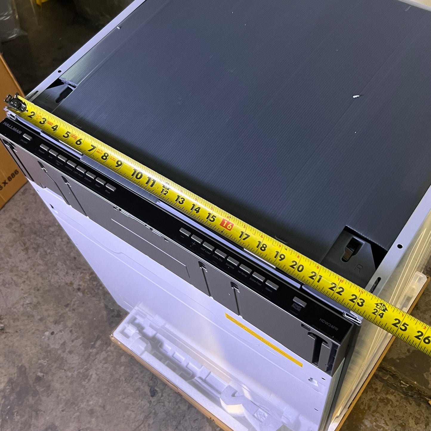 HALLMAN 24-in Top Control Built-in Dishwasher with Third Rack 24" White HDW24PW