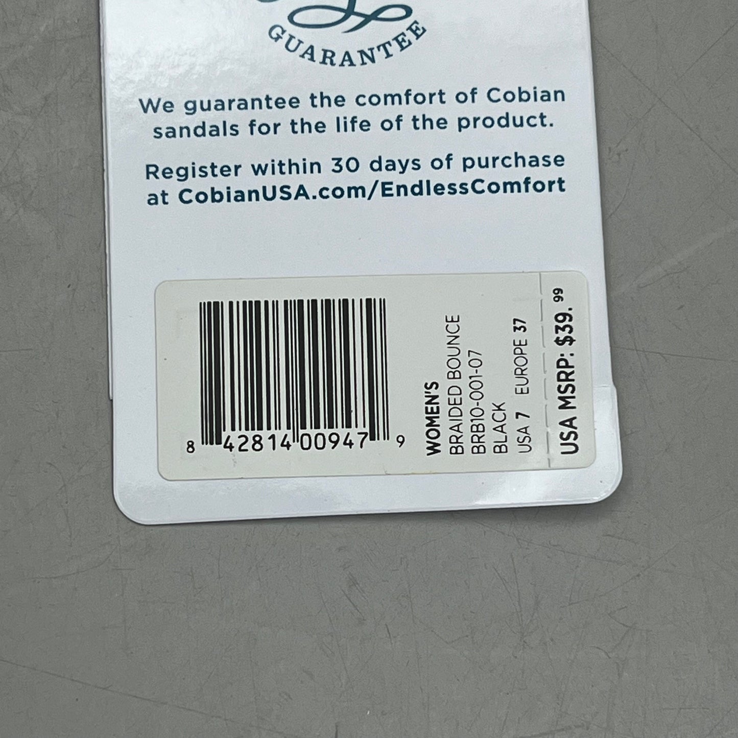 COBIAN Braided Bounce Synthetic Leather Sandals Women's Sz 7 EU 37 Black BRB10-001-7