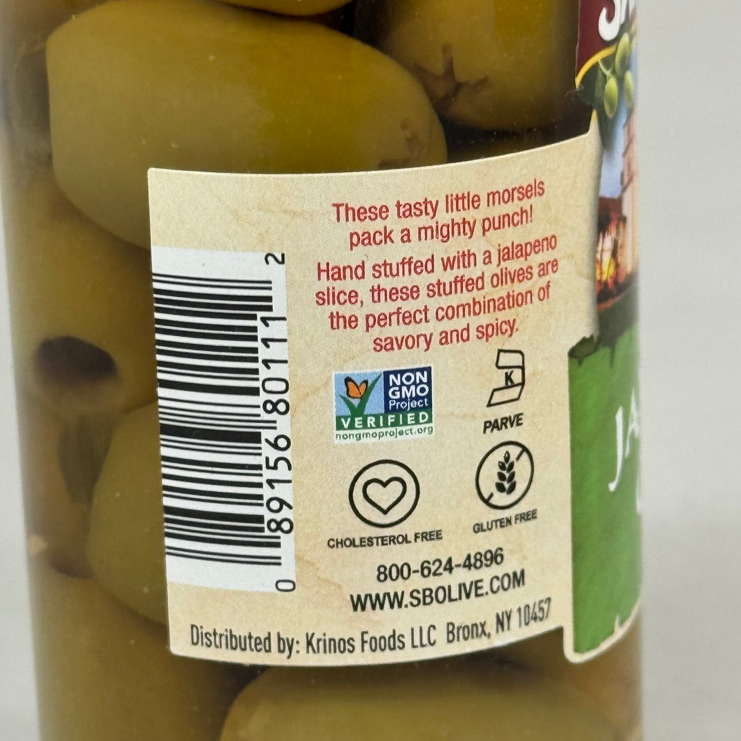 SANTA BARBARA OLIVE CO (6 Pack) Jalapeno Stuffed Olives 8oz Green BB 12/26