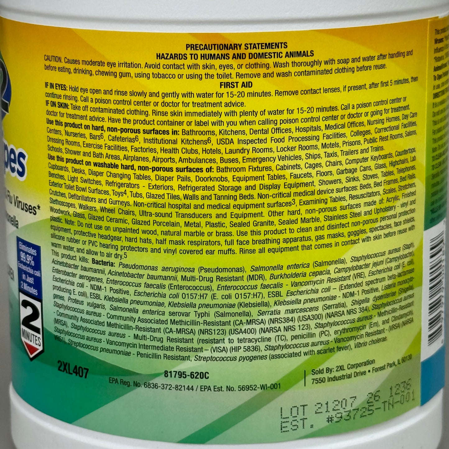 FORCE2(3 PACK,660 WIPES TOTAL) Disinfecting Wipes Effective Against 51 Pathogens