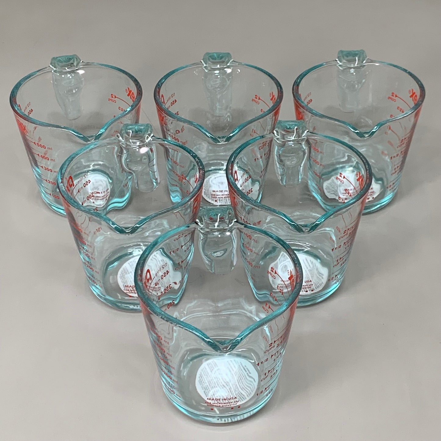 PYREX (6 PACK) Essentials 2 Cup Clear Measuring Cups 6001075 P1146275