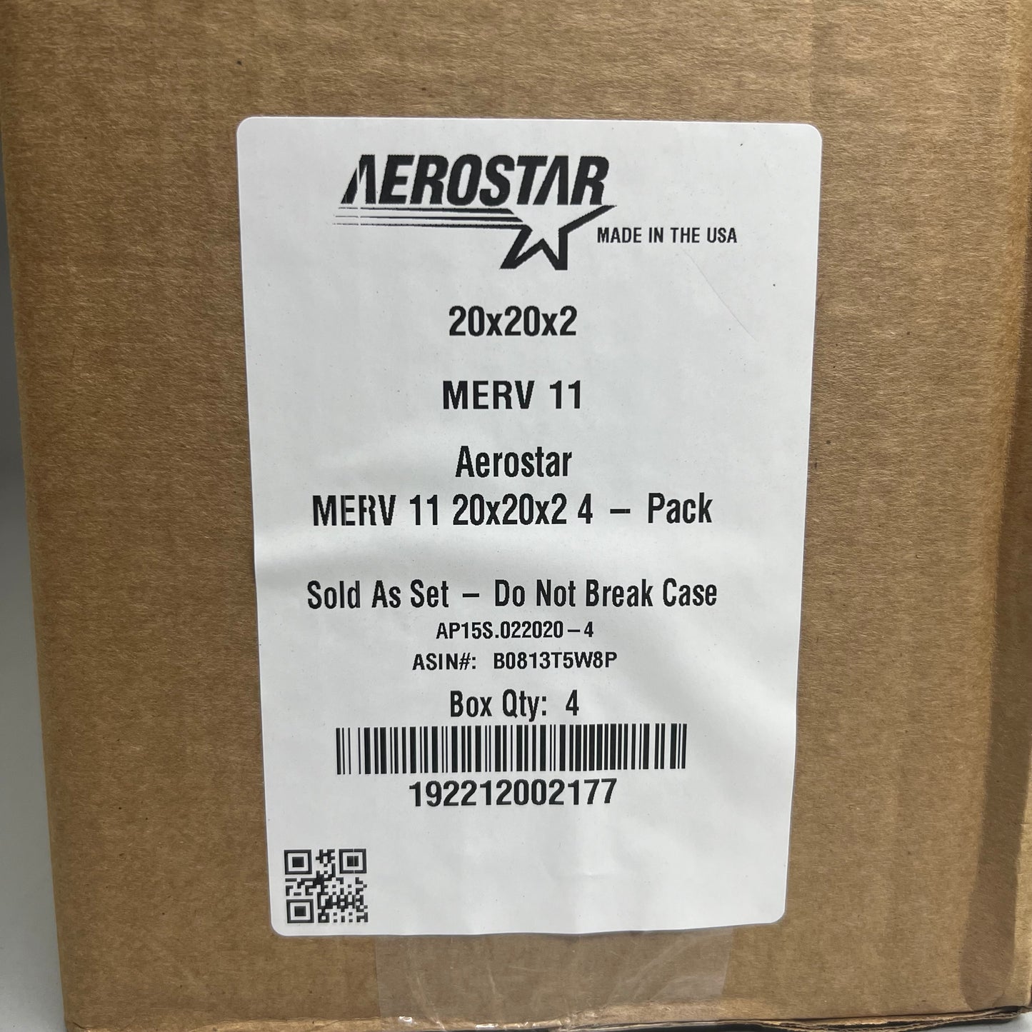 AEROSTAR (4 PACK) MERV 11 20”x 20”x 2 Pleated Air Filter