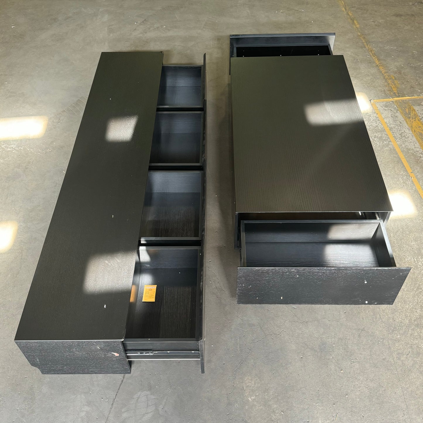ZA@ INCHOI Storage 78" Wood Material Black (Damaged Corner)