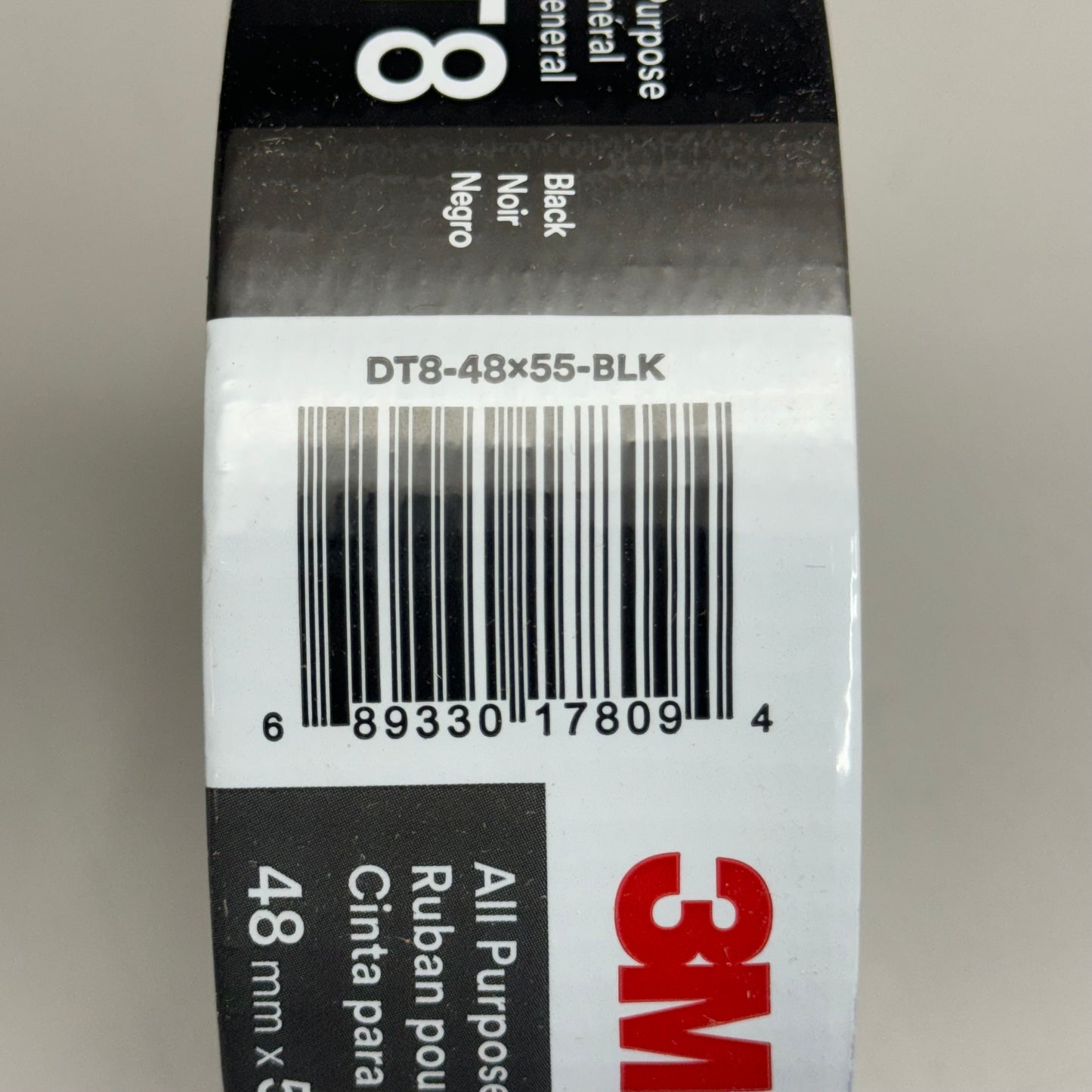 3M (2 Pack) All Purpose Duct Tape DT8 1.88inx60yd Black