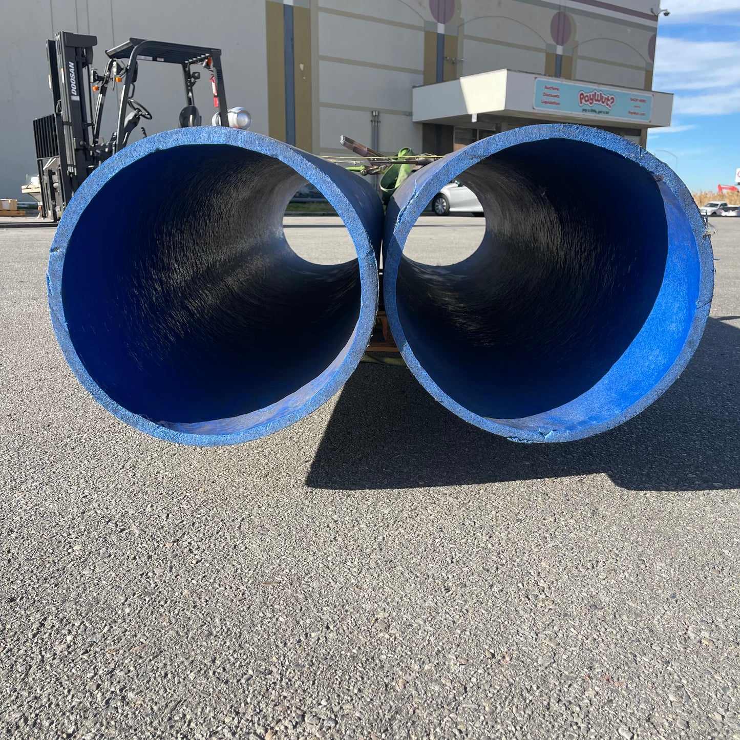 ZA@ Pallet of BLUE DUCT High-Density Polyethylene Air Duct 90” x 16” 16-2510 (AS-IS)