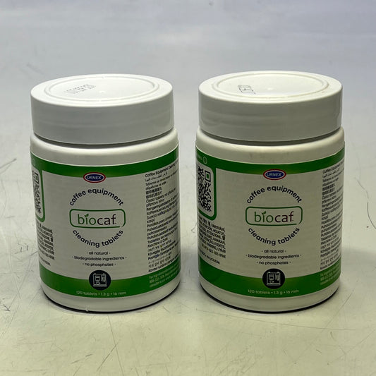 URNEX (2 PACK) Biocaf Coffee Equipment Cleaning Tablets 120 Tablets White
