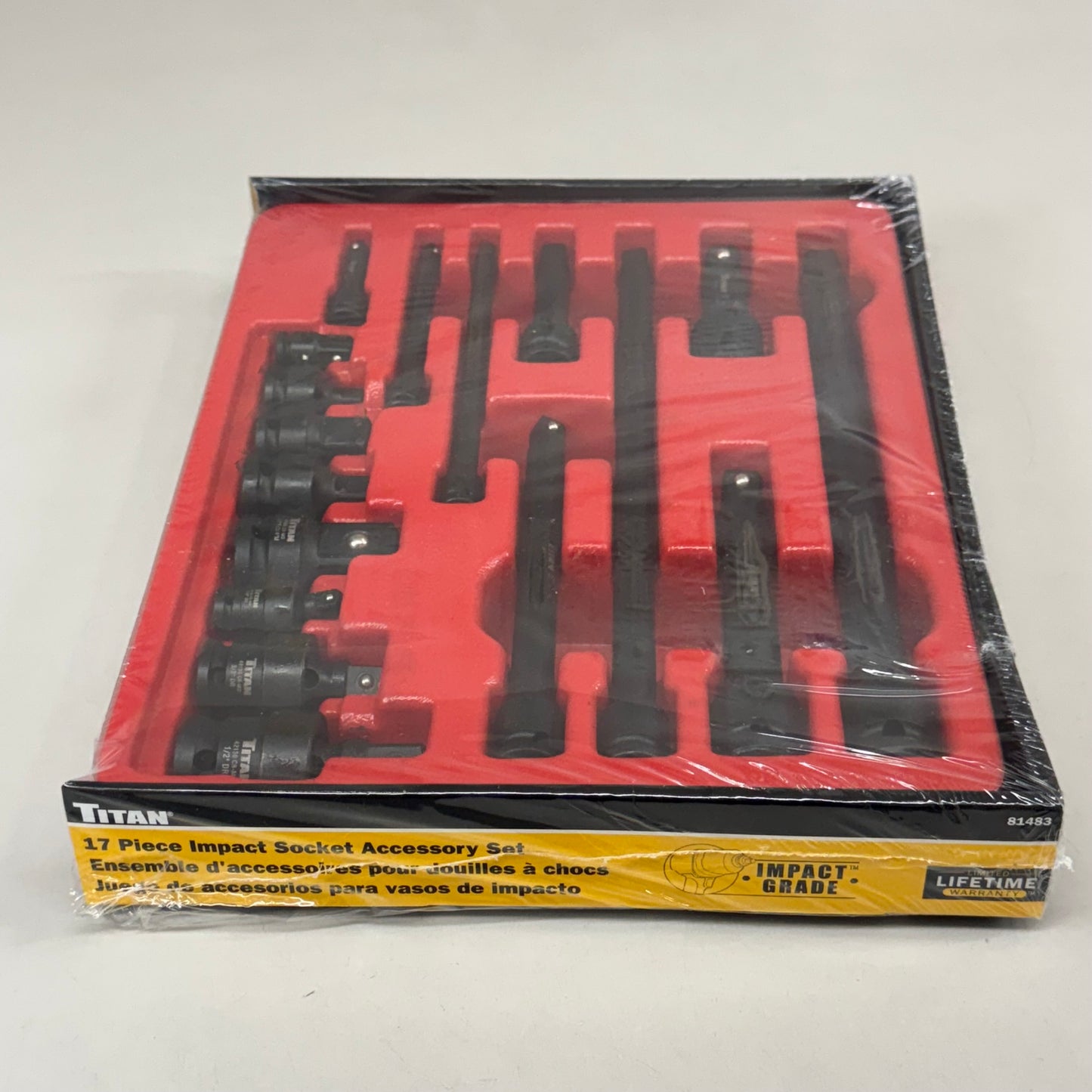 TITAN (17 Piece) Impact Socket Accessory Set Black 81483