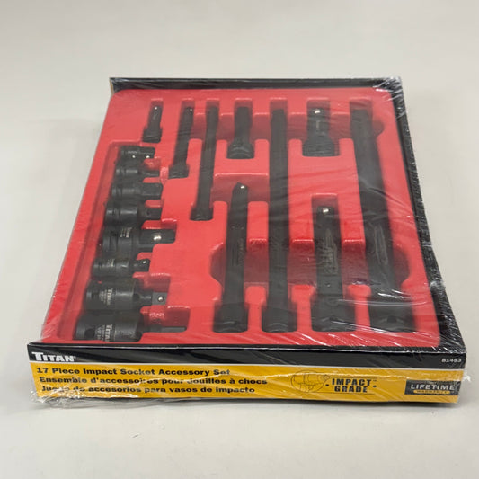TITAN (17 Piece) Impact Socket Accessory Set Black 81483