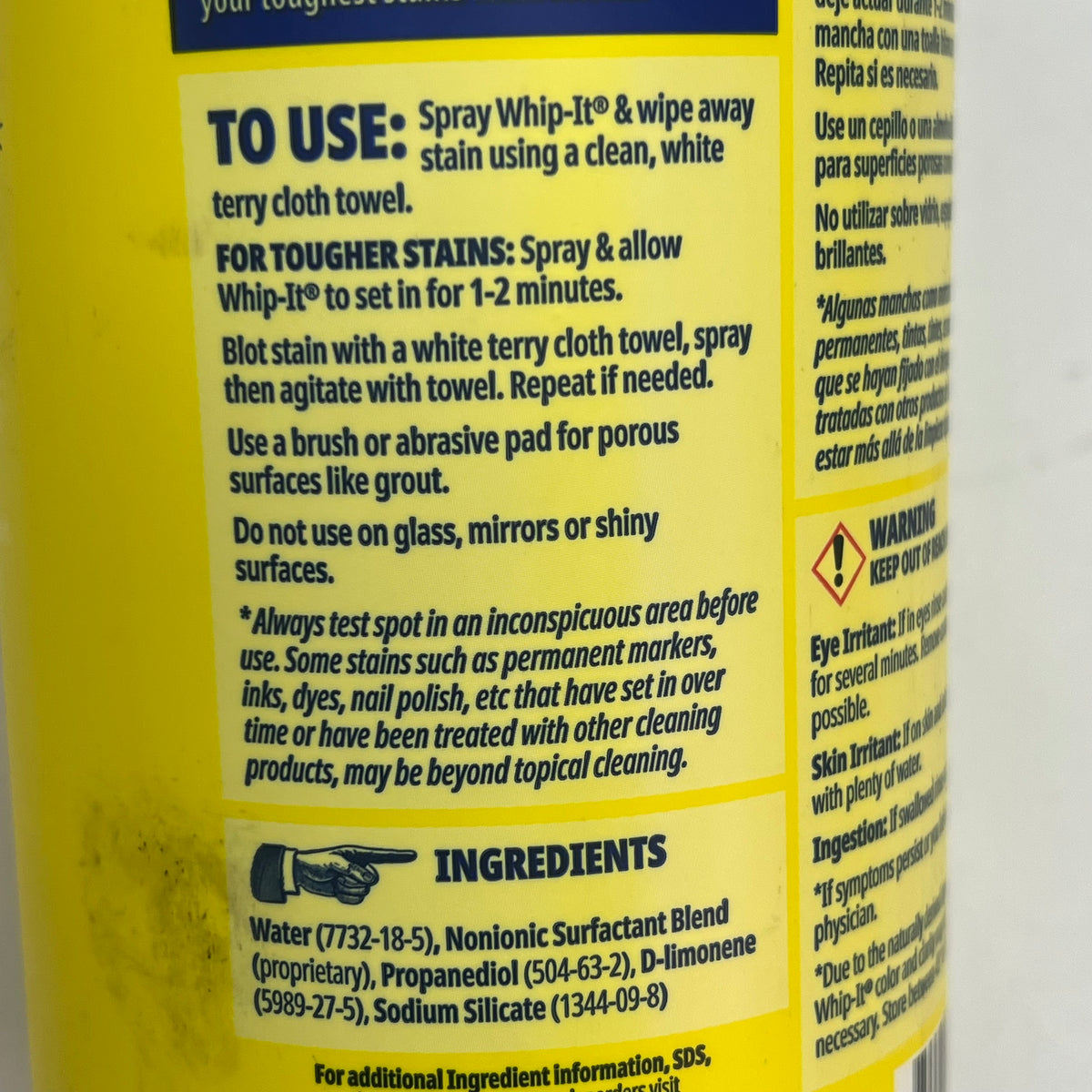 ZA@ WHIP-IT (3 PACK) Pro Strength Professional Plant Derived Stain Remover & Cleaner 32 fl oz (As-Is) Distressed Bottles