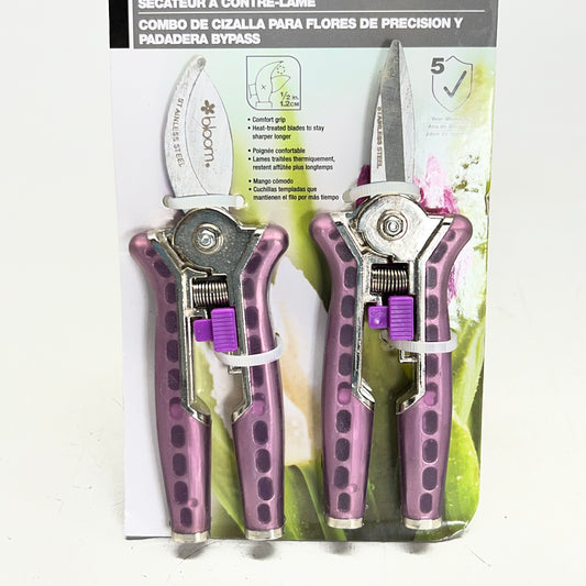 BLOOM (2 PACK) Precision Floral Shears Sz 1/2" Purple 4883BL