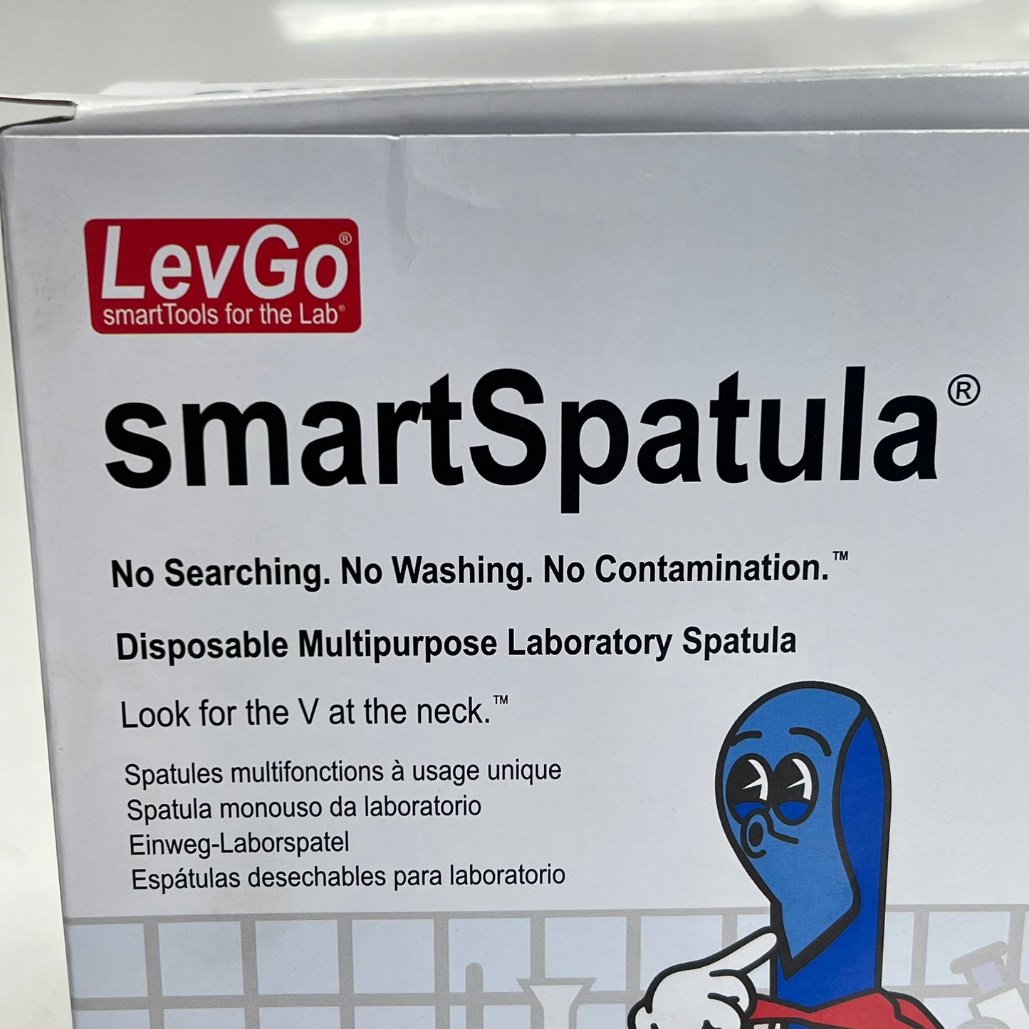 LEV GO (300 PACK) Smart Spatula Disposable Polypropylene Lab Spatula Blue 17211