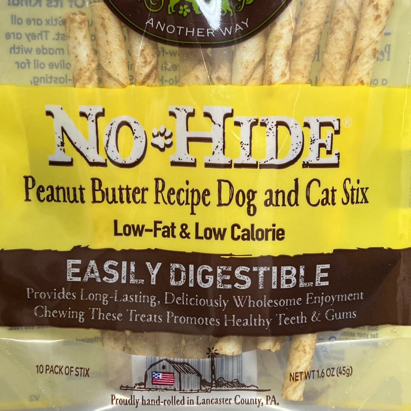 EARTH ANIMAL No-Hide Peanut Butter Treat Stix All Natural 10pk BB02/26