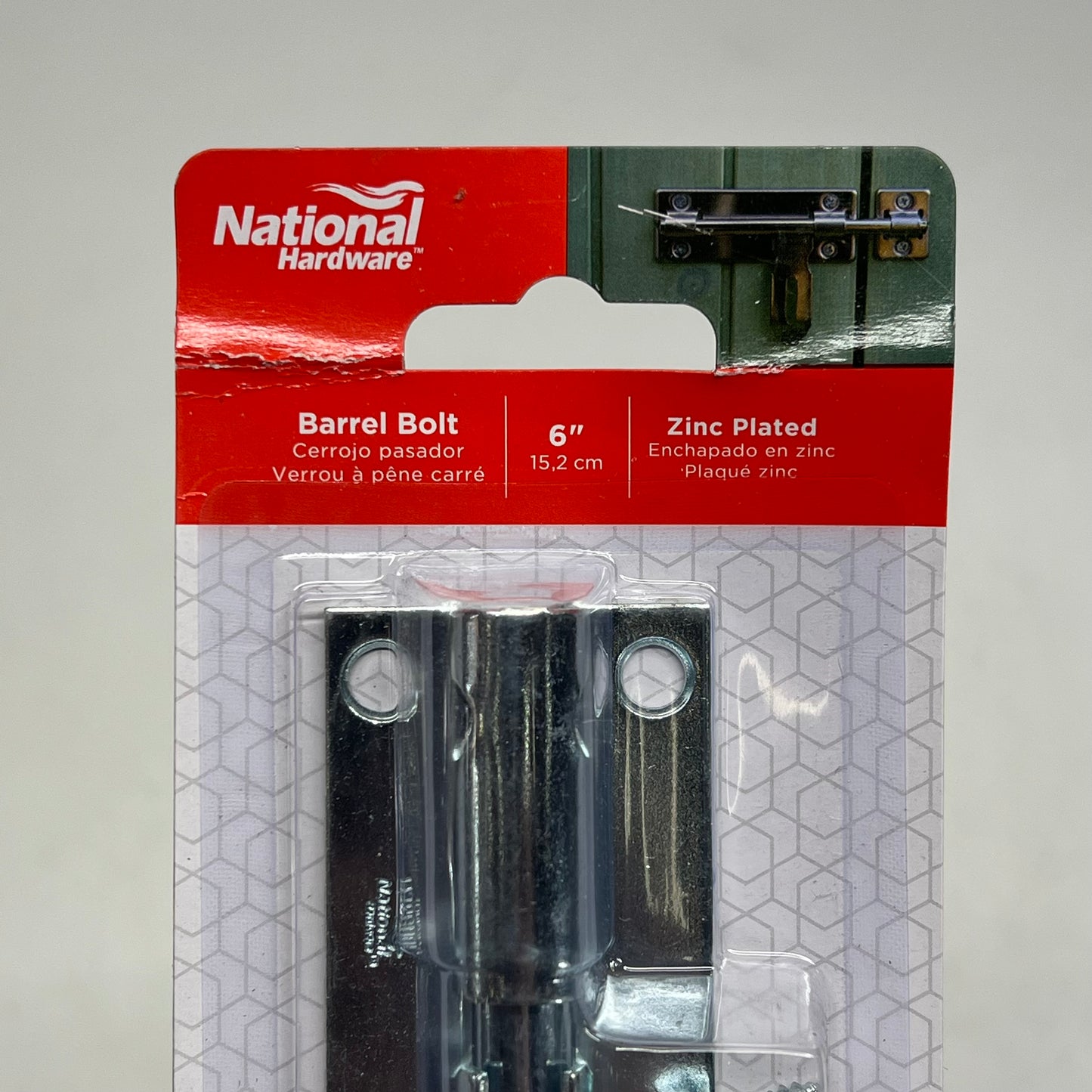 NATIONAL HARDWARE (3 PACK) Barrel Bolt 6" Zinc Plated Silver N162-388
