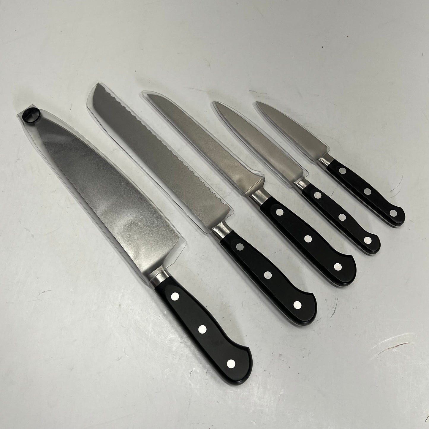 MERCER CULINARY Renaissance Knife Block Set W/ Glass Block 6 Pieces Black M23500