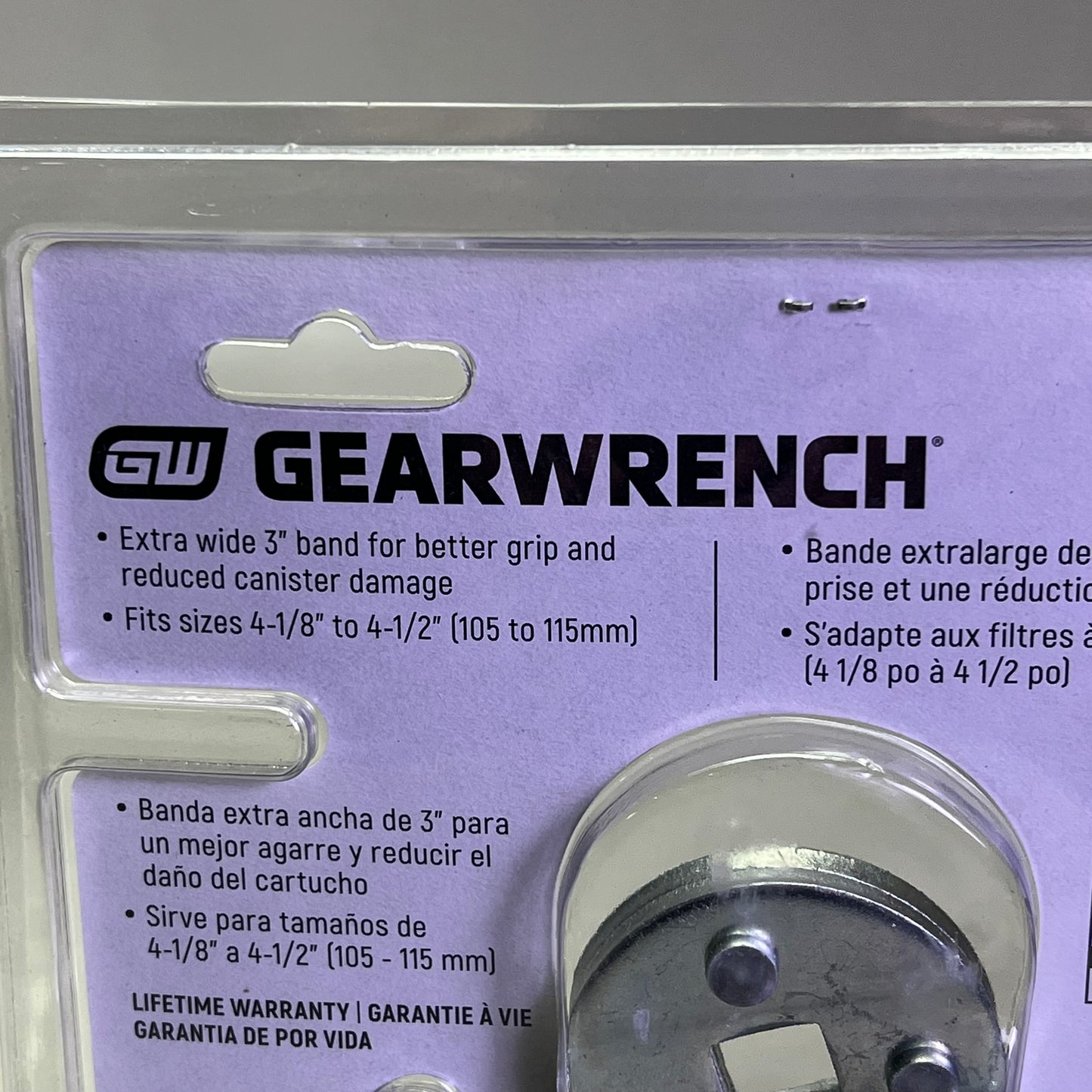 GEAR WRENCH Extra Wide Band Heavy-Duty Oil Filter Wrench 4-1/8" To 4-1/2"2320W