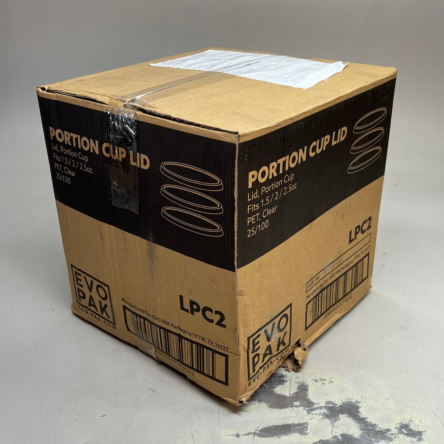 ZA@ EVO PAK (2,500 PACK) Tight Fitting Portion Cup Lids PET Fits 1.5/2.0/2.5oz Clear LCP2