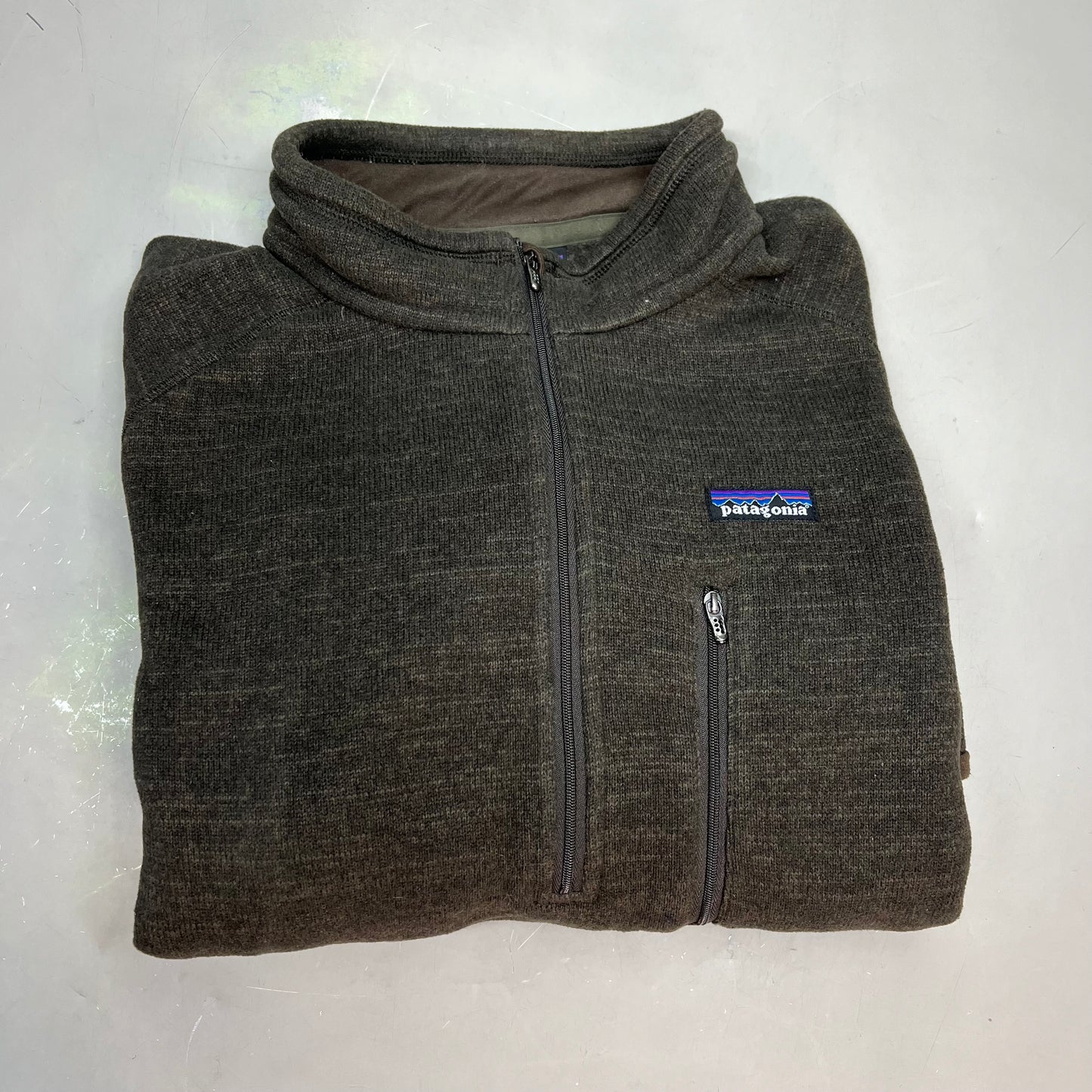 PATAGONIA Quarter Zip w/ Pocket 100% Polyester Jacket Men's Sz XL Brown (Used)