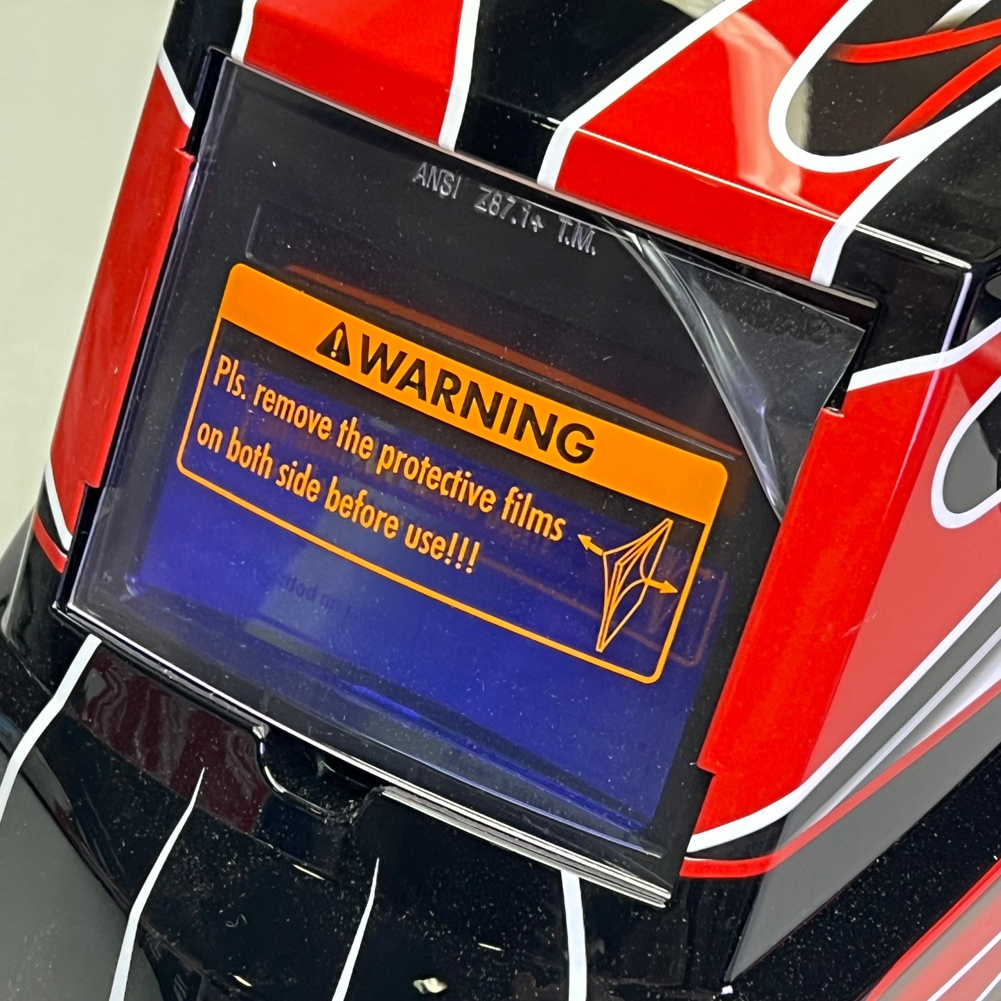 LINCOLN ELECTRIC Red Fierce Welding Helmet 7-13 Shade Red/Black K3063-1