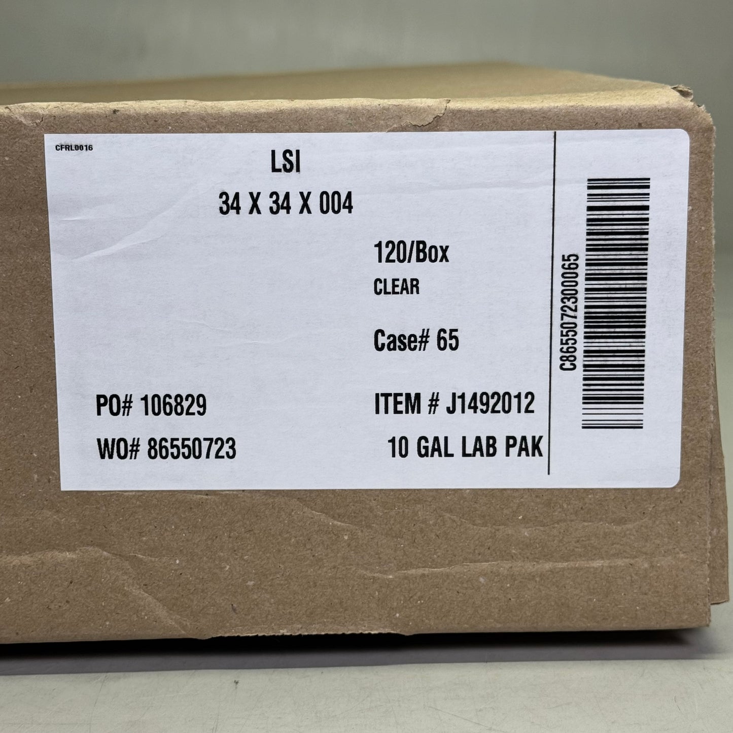 BERRY PLASTIC (120 Bags) Plastic Bags Sz 34 x 34 x 004, Clear J1492012