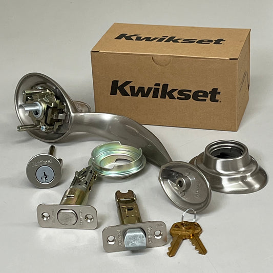 KWIKSET Dakota Exterior Door Handle Deadbolt Keyed One Side Set Satin Nickel 96870-119